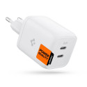 Toalaadija adapter PowerArc 65W Dual, 2x USB-C juhtmele, valge, PD 3.0 GaN kiirlaadimine, PE2106EU, 