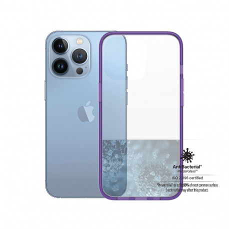 Kaitseümbris ClearCaseColor, Apple iPhone 13 Pro, klaasist tagaküljega, lilla / läbipaistev, PanzerG