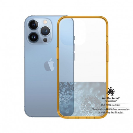 Kaitseümbris ClearCaseColor, Apple iPhone 13 Pro, klaasist tagaküljega, oranž / läbipaistev, PanzerG