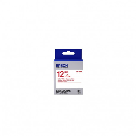 Epson LK-4WRN (C53S654011) Label Cartridge Standard, Red on White 12mm (9m)