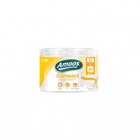 Tualettpaber AMOOS, 12tk/pakk, 2 kihti, 30 m, 102 mm