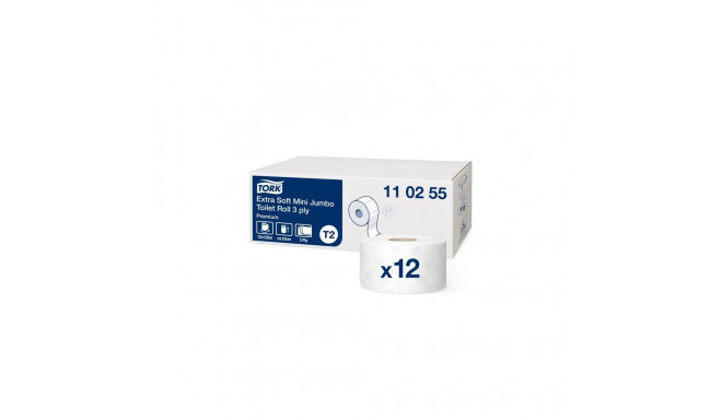Tualettpaber Tork Extra Soft Mini Jumbo T2, 9,7cmx120m, 3-kih, valge 110255 (12 tk)