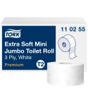 Tualettpaber Tork Extra Soft Mini Jumbo T2, 9,7cmx120m, 3-kih, valge 110255 (12 tk)