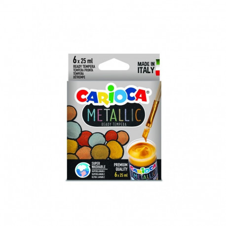 Guaššvärvid Carioca Metallic, 6 tk