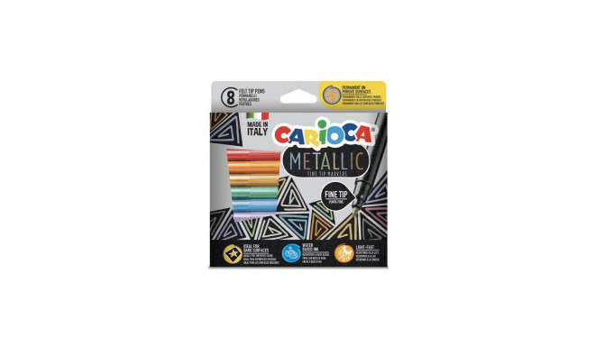 Viltpliiatsid CARIOCA Metallic FineMarkers Box, 8 tk