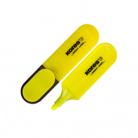 Tekstimarker KORES BRIGHT LINER, kollane (2 tk)