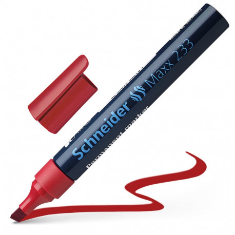Marker permanentne Schneider 233 lõigatud 1-5mm punane 3Re