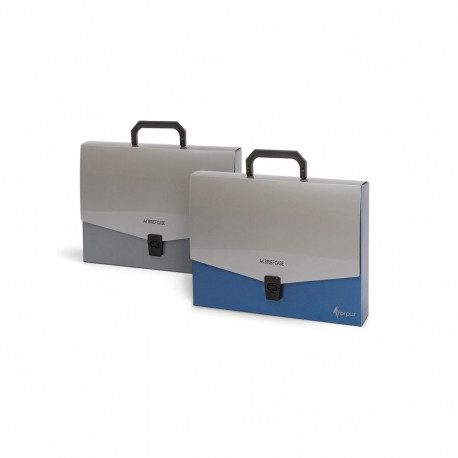 Dokumendimapp Forpus käepidemega A4, plast, sinine/metallik