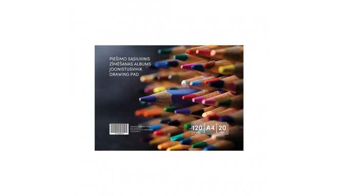 Joonistusplokk, 20 lehte, A4, 120 gsm, kaas 130 gsm (5 tk)