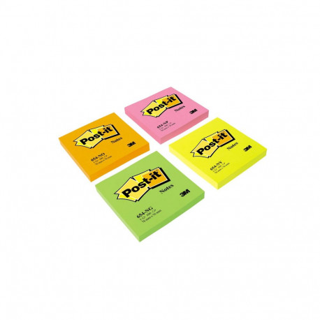 Märkmepaber Post-it Neon 76x76 mm, neoonkollane