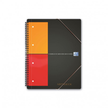 Kaustik Oxford Meetingbook, spiraalköitega, kummikinnitusega, A4+, ruuduline, 80 lehte
