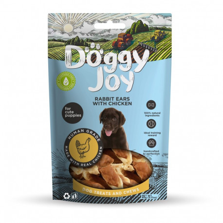 Doggy Joy rabbit ears with chicken for puppies 90g