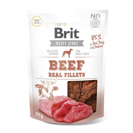 Brit Jerky Beef Real Fillets Snack treat for dogs 80g