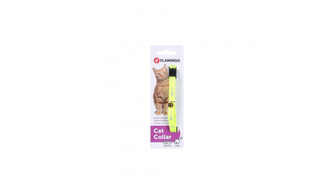 Flamingo yellow collar with bell for cats 20-35cm