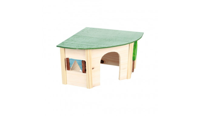 Flamingo puidust maja närilistele 34x25x15cm