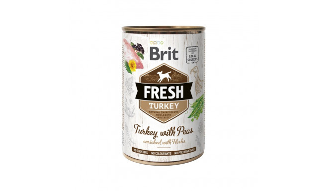 Brit Fresh Тurkey с горохом банка для собак 400г