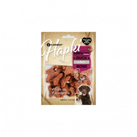 Flamingo Hapki Duck + Rice Bone chew treat for dogs 170g