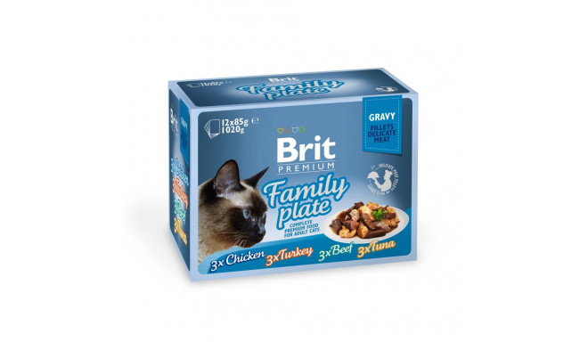 Brit Premium Delicate Gravy Family multipakk märgtoit kassidele 12x85g