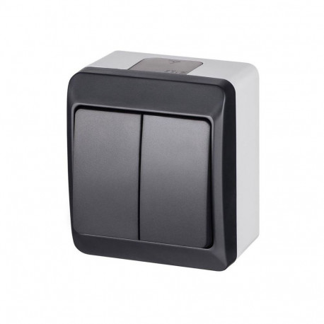 SWITCH HERMES 2G ANTRACIT IP44 0332-07