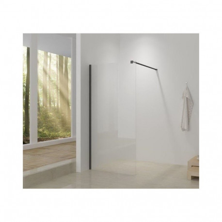 SHOWER WALL GLASS116X195CM 8MM BLACK