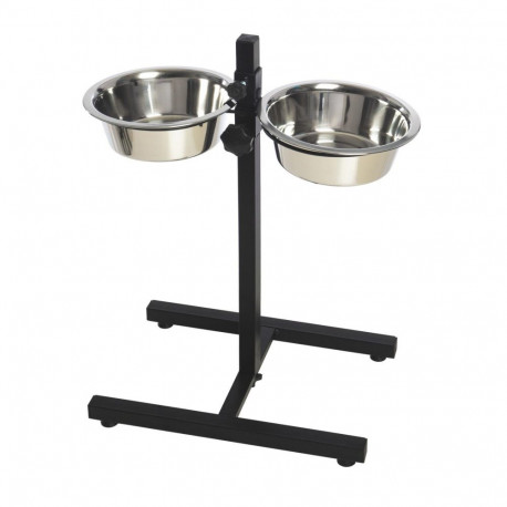 DOUBL BOWL MET ADJUST STAND HOPPY 2X1.8L
