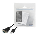 USB adapter to DB9 port, black, 1.5m