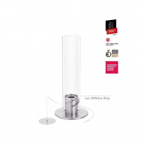 HOFATS SPIN 900 tabletop fireplace with bio-burner, silver