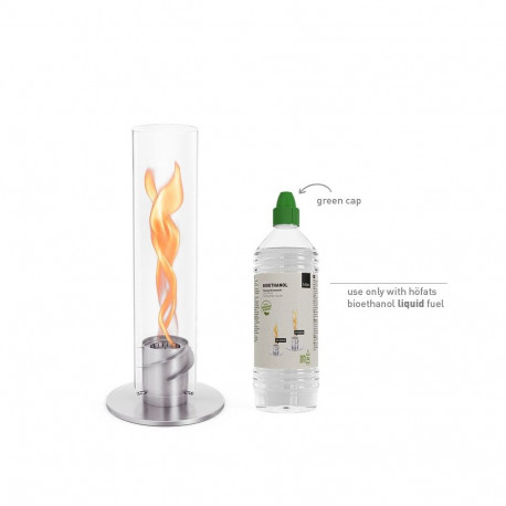 HOFATS SPIN 1200 tabletop fireplace with bio-burner, silver