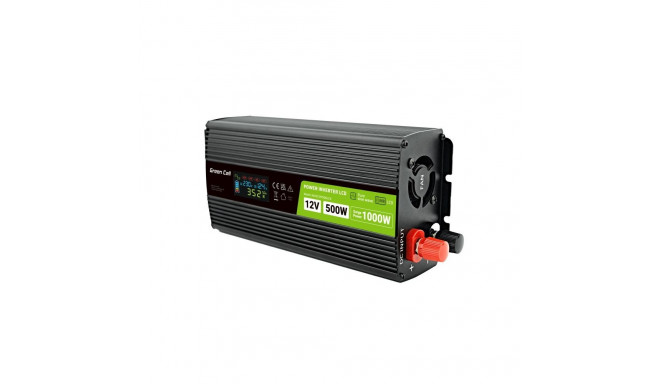 Green Cell PowerInverter LCD 12V 500W/10000W autoinverter ekraaniga – puhas siinuslaine