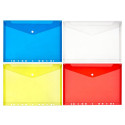 Envelope plastic A4 with button 0.18mm with perforation assorted PP