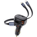 BASEUS car charger Enjoyment Pro 60W Type-C + Retractable cable 2-in-1 (Type-C + Lightning 8-pin) CC