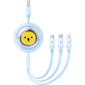 BASEUS retractable cable USB to Micro/Lightning/Type C 3w1 Leo 1.1m blue CB000063