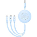 BASEUS retractable cable USB to Micro/Lightning/Type C 3w1 Leo 1.1m blue CB000063