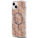 Original faceplate case GUESS GUHMP15SHGCUSTGW for iPhone 15 (Compatible with Magsafe / IML GCUBE / 