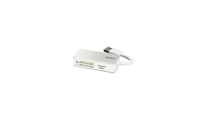 Deltaco UCR-147 card reader USB 3.2 Gen 1 (3.1 Gen 1) Type-A Silver, White