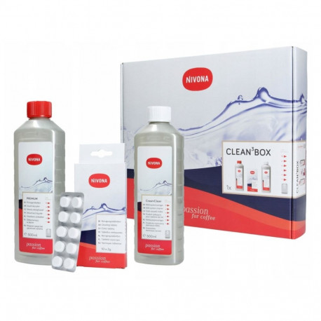 Hoolduskomplekt Nivona CleanBox - katlakivi eemaldusvedelik 500ml, puhastus-/loputustabletid, piimar