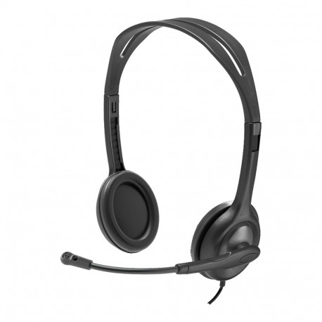 LOGITECH H111 Corded Stereo Headset - BLACK - 3.5 MM