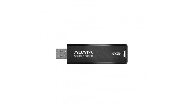 External SSD|ADATA|SC610|500GB|USB 3.2|Write speed 500 MBytes/sec|Read speed 550 MBytes/sec|SC610-50