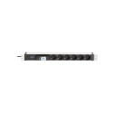 DIGITUS DN-95417 1U Aluminum PDU rackmountable 6x safety outlet 16A 4000W 250VAC 50/60Hz