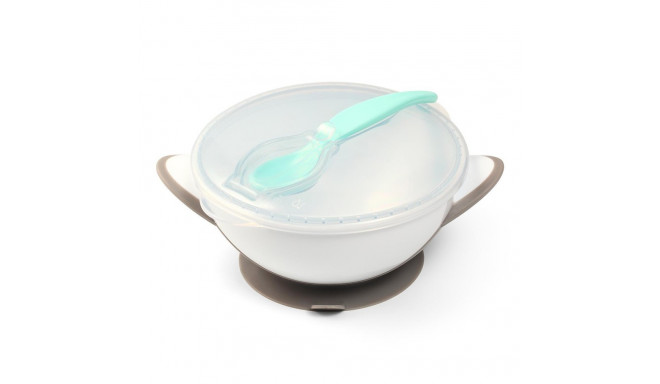 Babyono suction bowl with spoon grey 1063/02