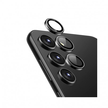 Crong Lens Ring - Szkło hartowane na obiektyw aparatu Samsung Galaxy S24 (czarny)