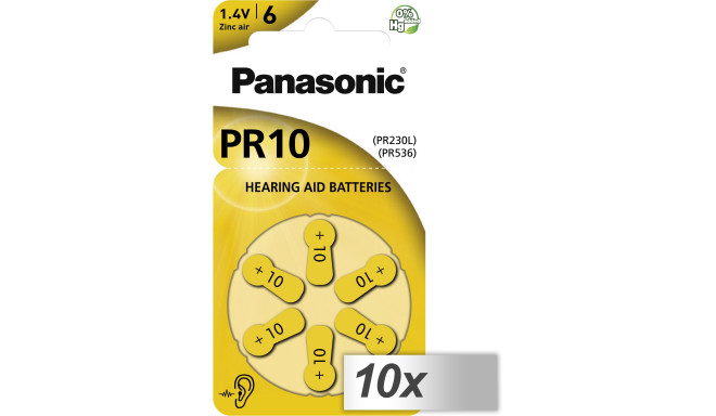 Panasonic battery PR 10 Hearing Aid Zinc Air 10x6pcs