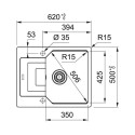 SINK UBG 611-62 ONYX 114.0682.549