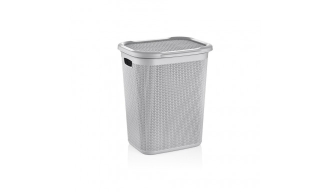 LAUNDRY BASKET 50L KNIT M-079 ICE GRAY