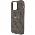 Guess case for iPhone 15 Pro Max 6,7" GUHMP15XG4GFRW brown HC MAGSAFE PU 4G RING CLASSIC LOGO