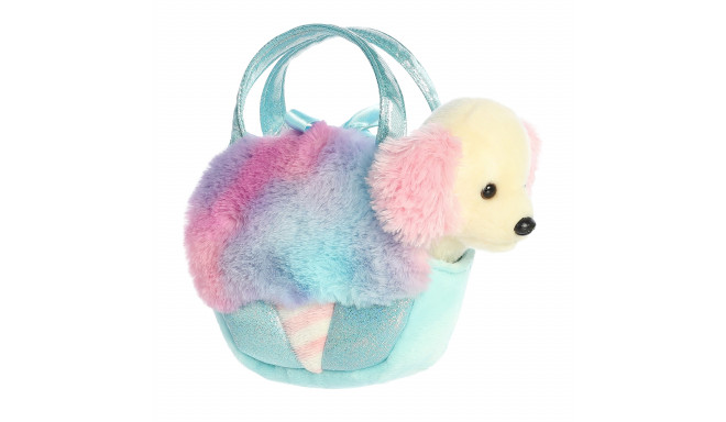 AURORA Fancy Pals Plush Dog in a cotton candy bag, 20 cm