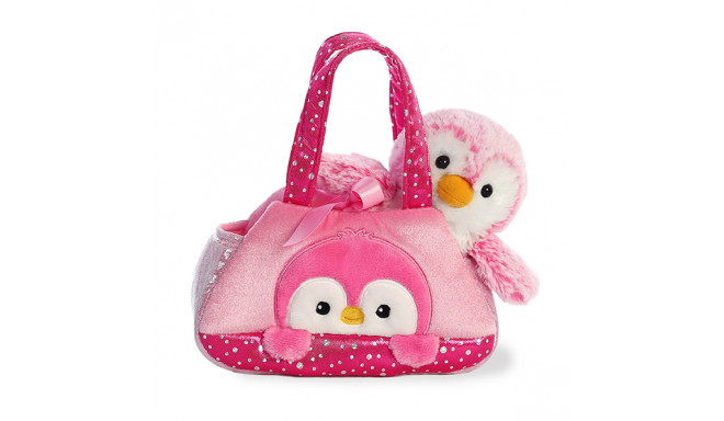 AURORA Fancy Pals plush toy pink penguin in a bag, 20 cm