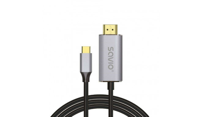 USB C to HDMI Adapter Savio CL-171 Silver 2 m