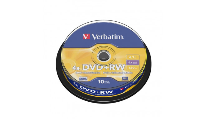 DVD-RW Verbatim    10 Ühikut Must 4,7 GB 4x (10 Ühikut)