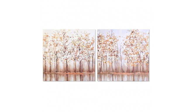 Canvas DKD Home Decor Trees Traditional 90 x 2 x 90 cm (2 Units)